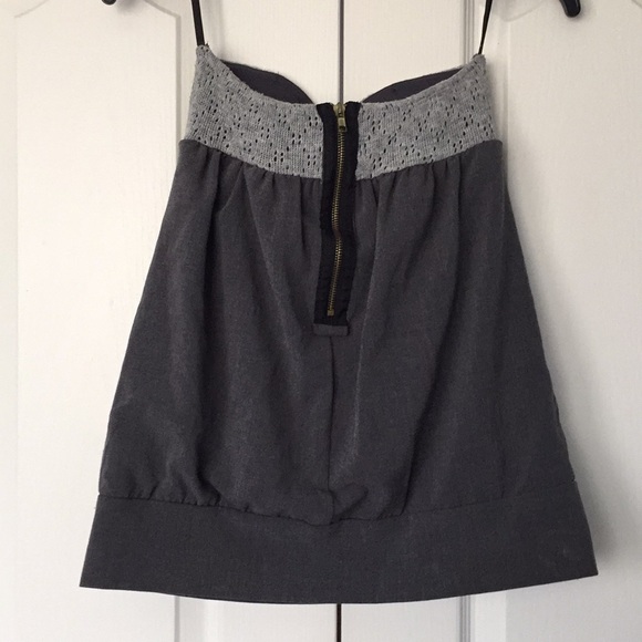 Donated - Sweetheart neck strapless top gray - Picture 6 of 7